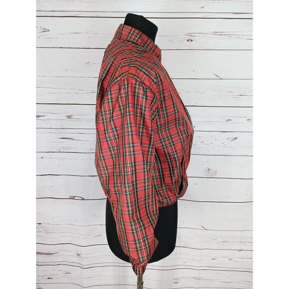 VTG Tommy Hilfiger Red Plaid Golf Lightweight Windbreaker Jacket Small - Picture 2 of 10